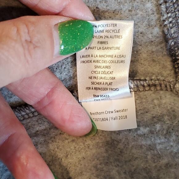 Toad & Co Breithorn Crew Crewneck Gray Heathered Sweater SZ XXL - Picture 8 of 8